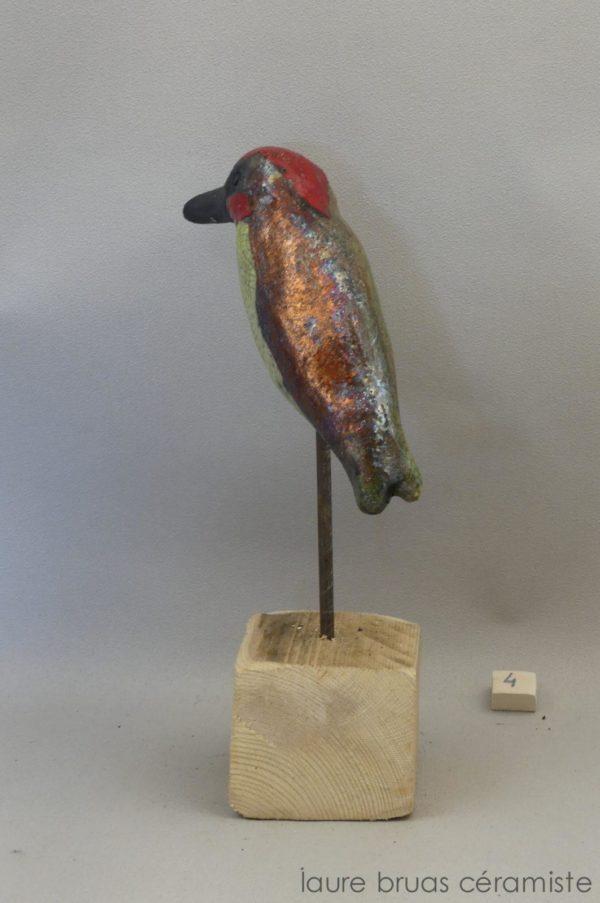 oiseau pivert ceramic raku