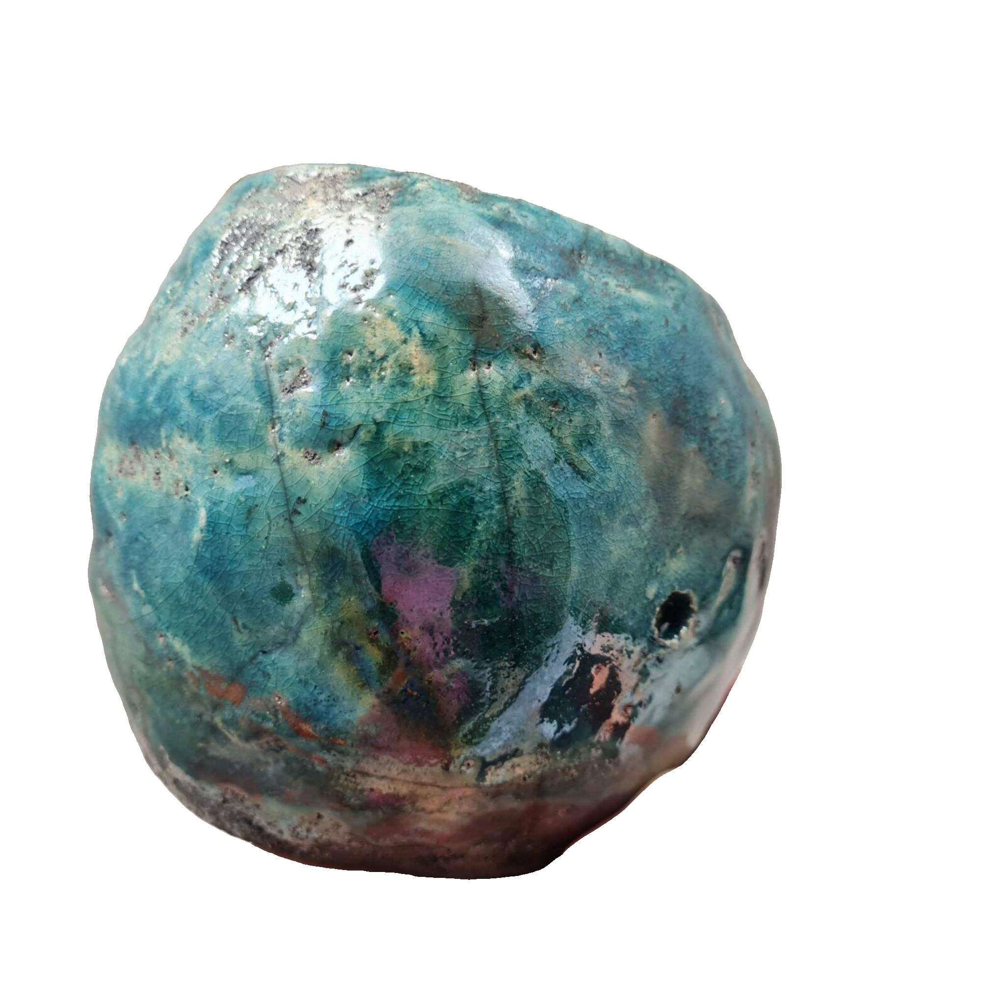 Mangeoire turquoise pour oiseaux raku. la planète bleue – Image 8