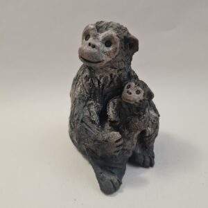 Singe Chimpanzé avec son petit en céramique