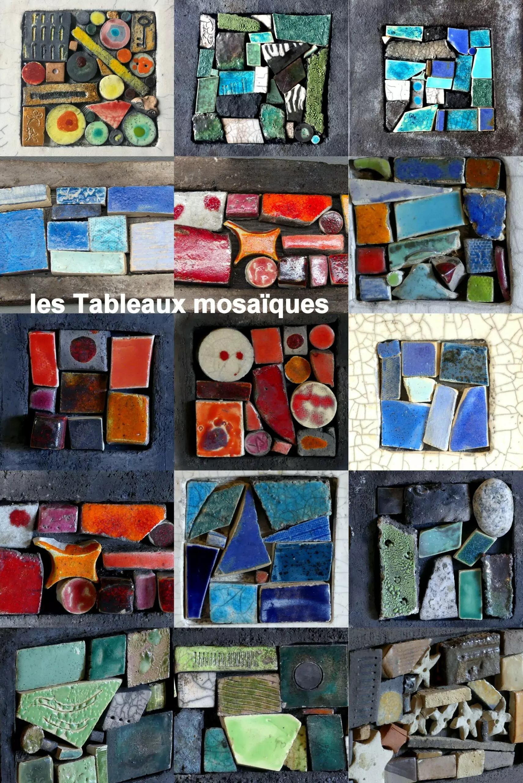 tableaux mosaïques en céramique raku