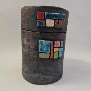 Boite enfumage et  Raku de 18 cm environ