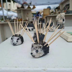 Figurine de Hérisson en céramique Raku
