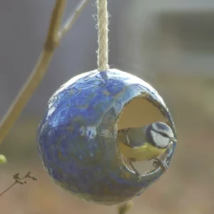 Mangeoire bleue roi pour oiseaux  - résistante au gel