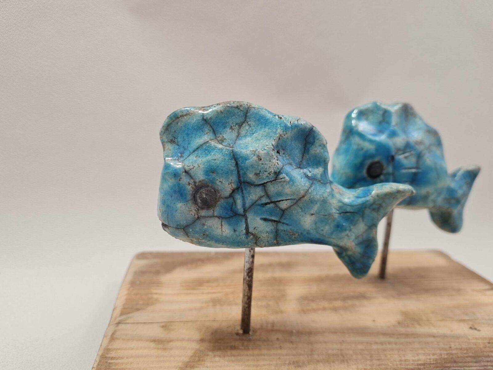 Duo de Poissons bleus raku – Image 2