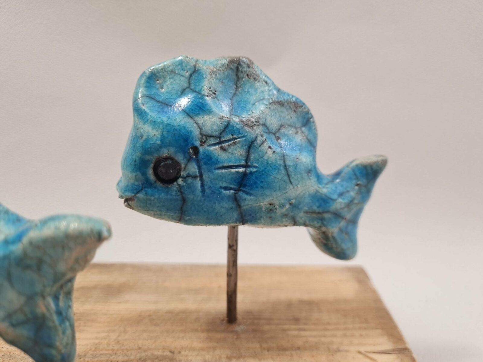 Duo de Poissons bleus raku – Image 4