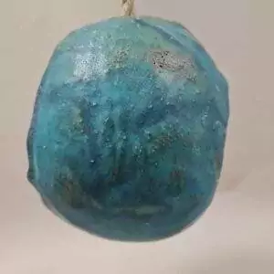 Distributeur de graines pour oiseaux en grès turquoise résistant au gel