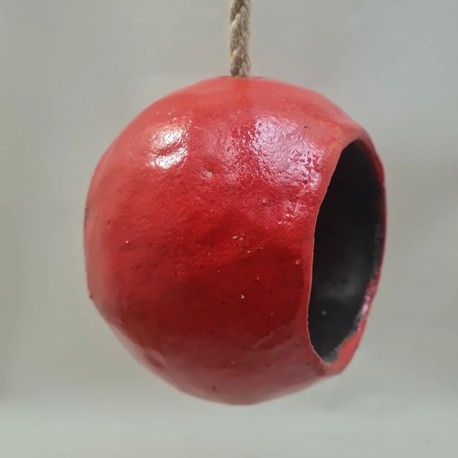 Mangeoire pour oiseaux - Rouge en raku – Image 3