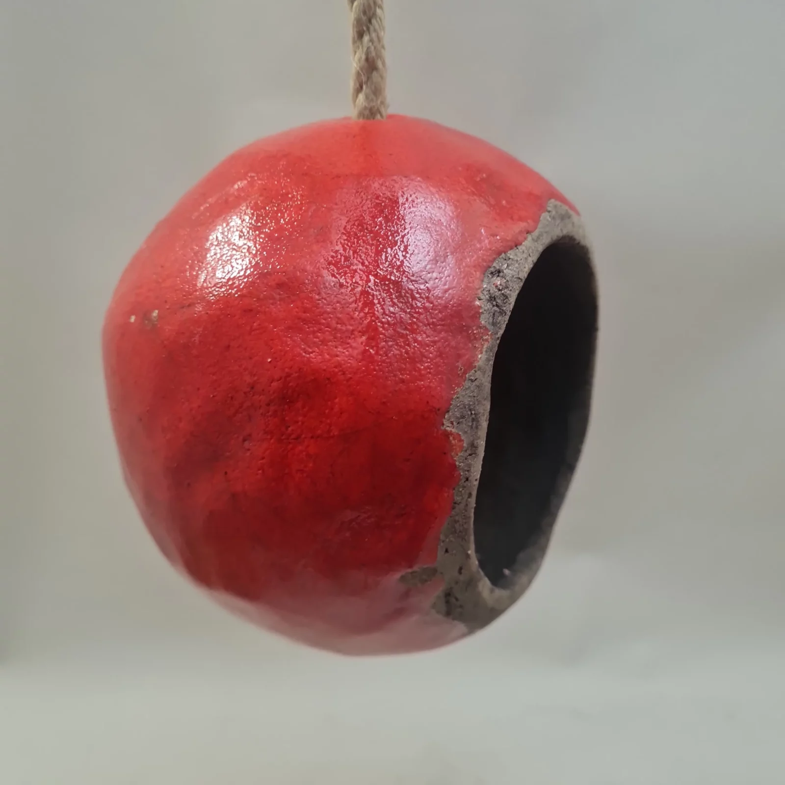 Mangeoire pour oiseaux - Rouge en raku