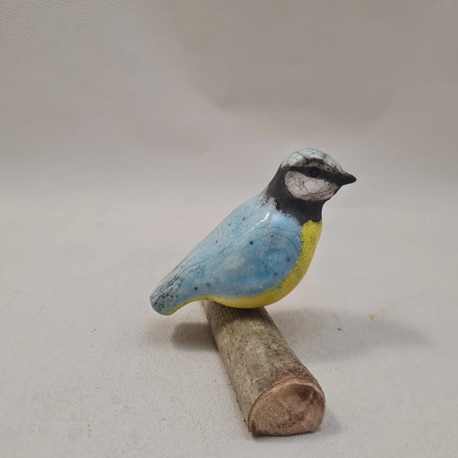 Poterie Raku – mésange bleue décorative en céramique – Image 4