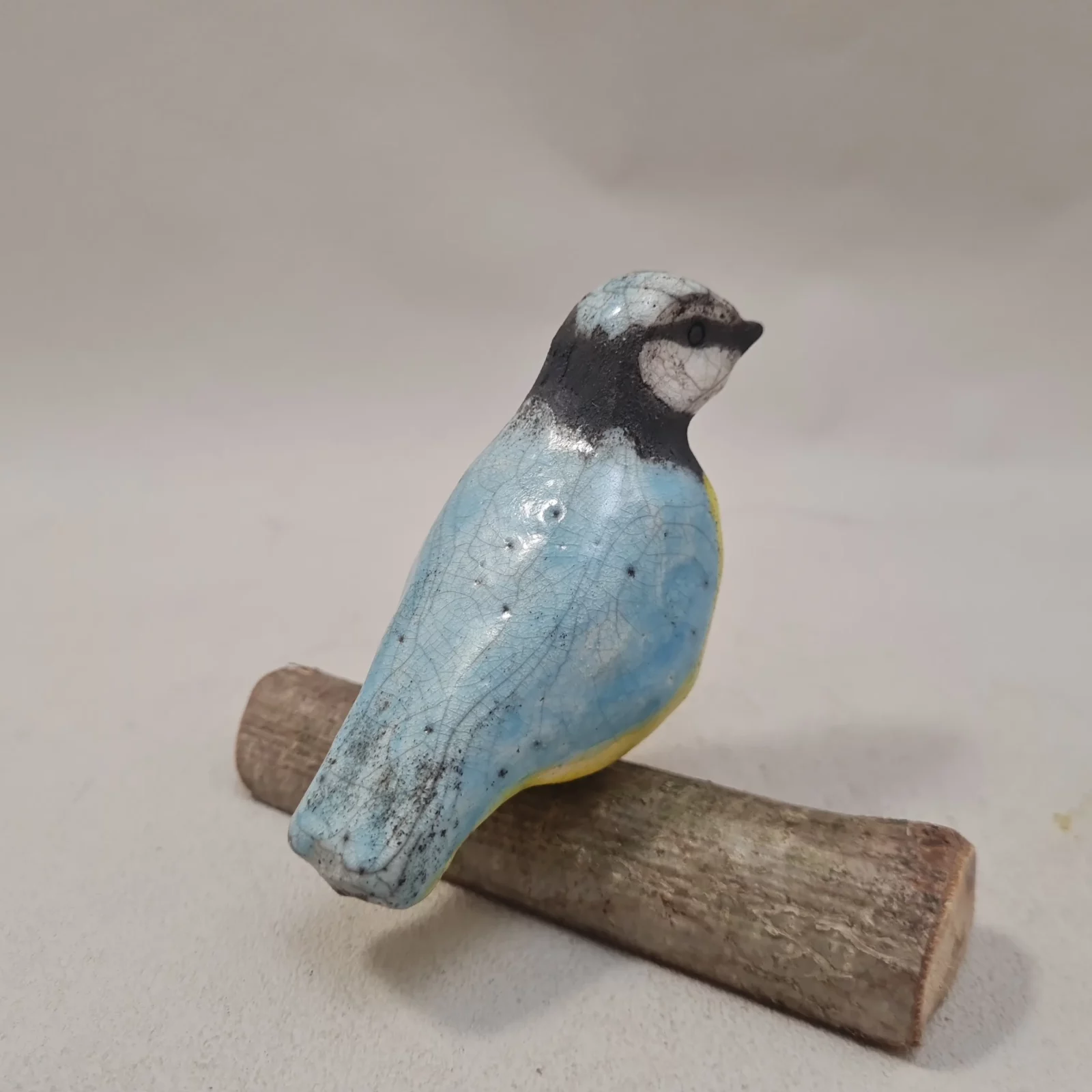 Poterie Raku – mésange bleue décorative en céramique – Image 2