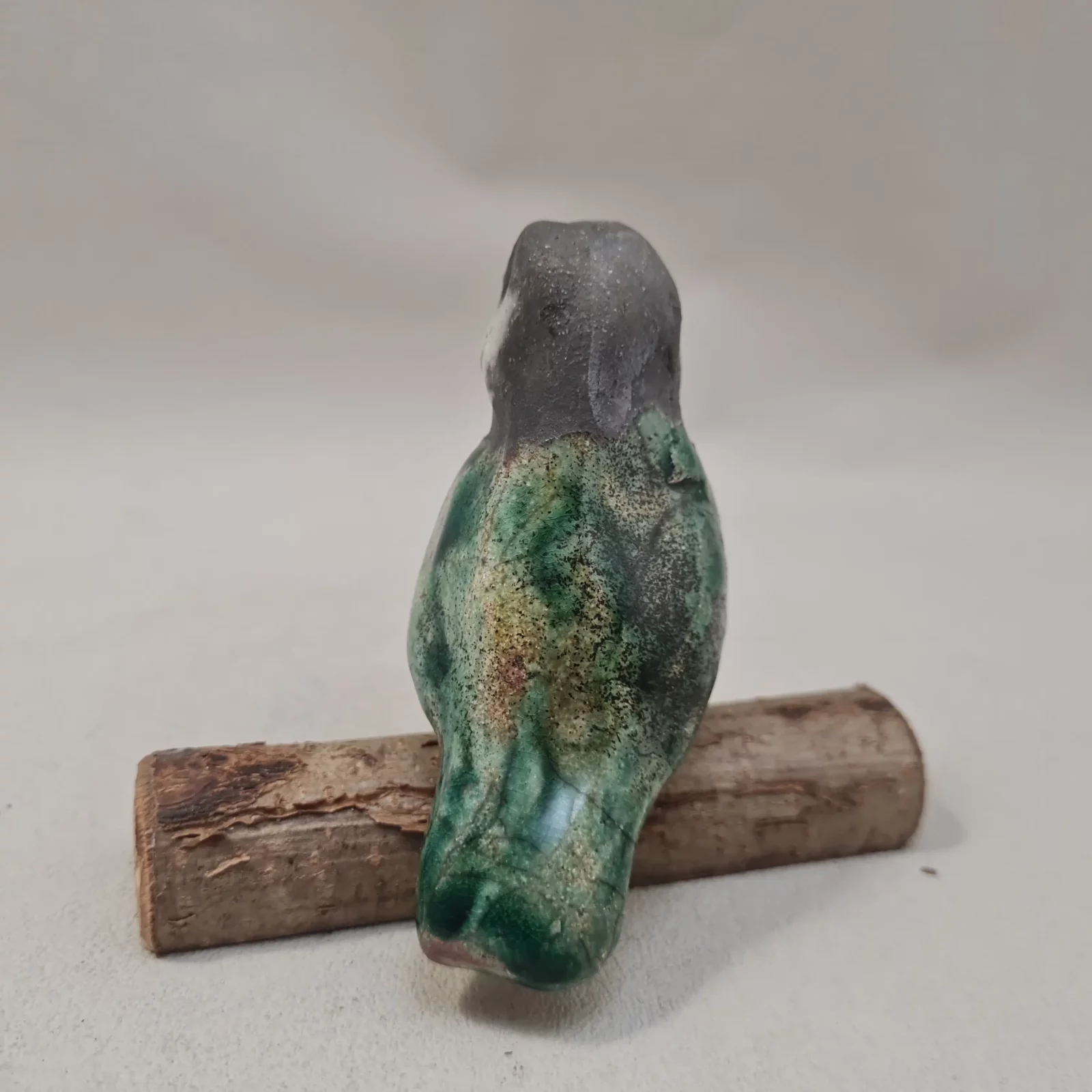 Mésange des jardins en céramique Raku – sculpture artisanale – Image 7