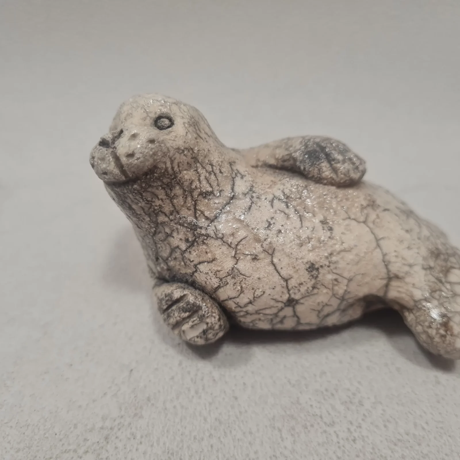 Phoque en raku - artisan créateur français