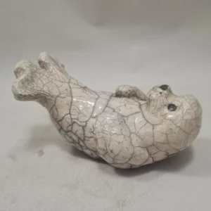 Phoque raku sur le dos