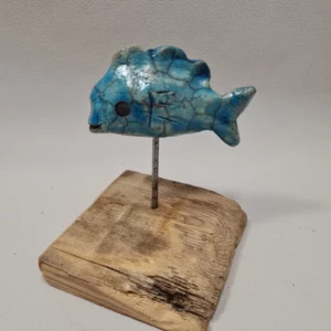 Poisson bleu turquoise céramique décoration marine